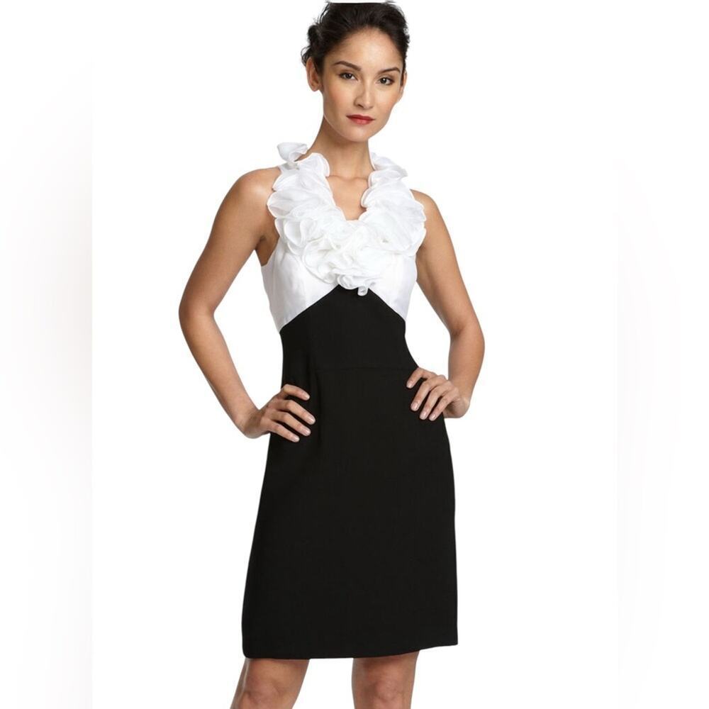 JS Collections Ruffled Collar Pencil Sheath Dress, Cocktails, Events, Parties 12